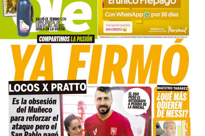 No alvo do River Plate, futuro de Pratto é capa do ‘Diario Olé’ e empresário do jogador explica vontade do atleta