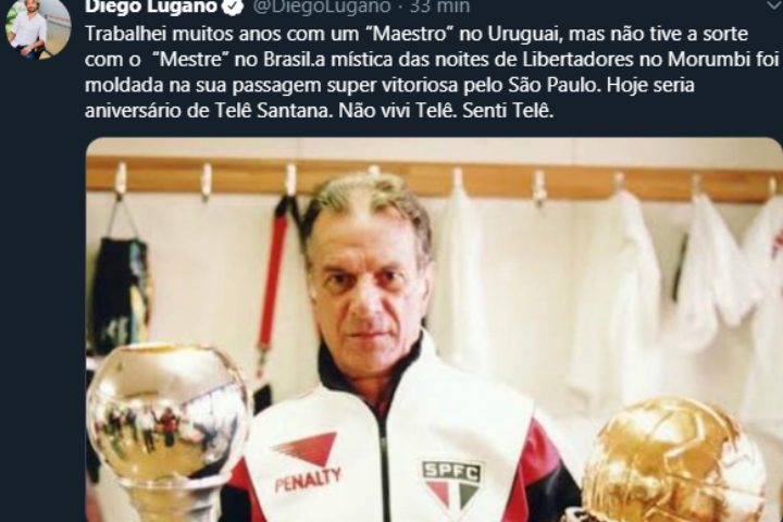 Lugano cita: “Trabalhei com um “Maestro” no Uruguai, mas não tive a sorte com o  “Mestre” no Brasil”
