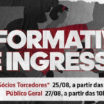 Jogo contra o Grêmio mudou para sábado de manhã e as vendas dos ingressos começam dia 25