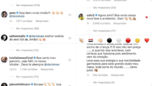Read more about the article Kaká, Pato, Luís Fabiano, entre outros postam mensagem de boas-vindas para Daniel Alves