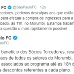São Paulo pede desculpas aos sócios e promete cota de ingressos para jogo contra o Grêmio