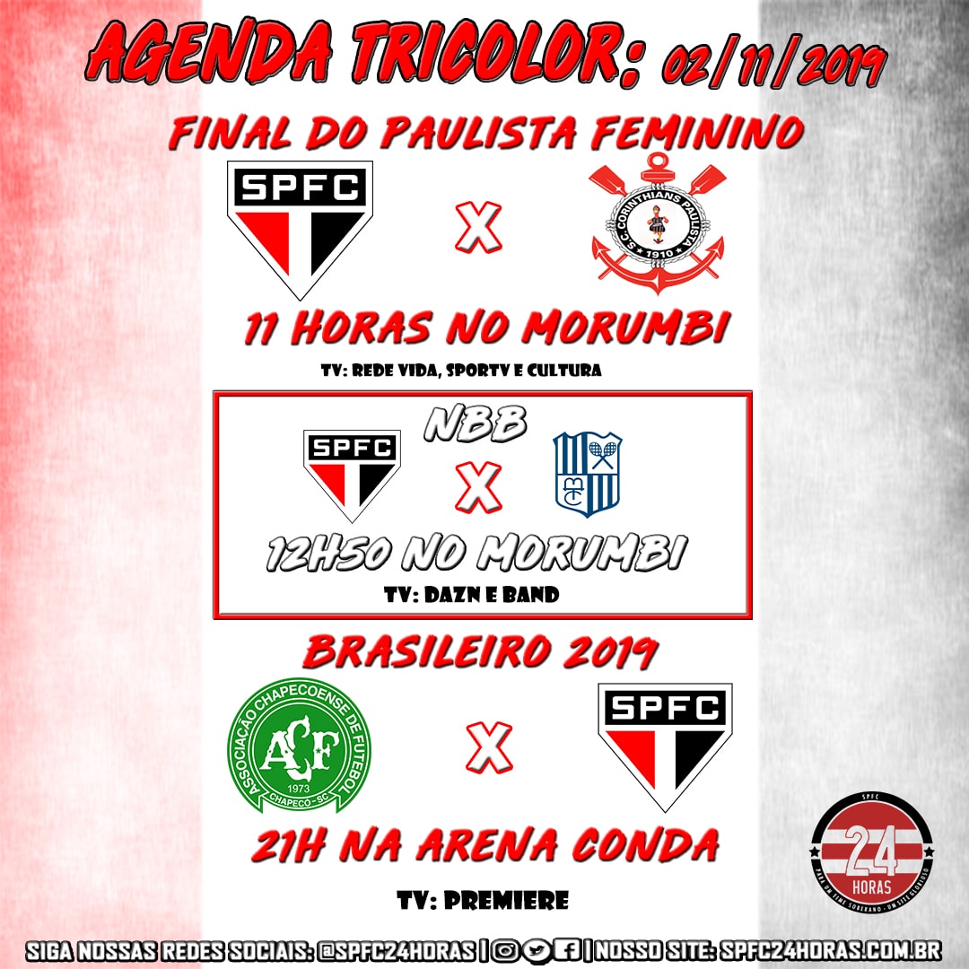 Leia mais sobre o artigo Calendário Tricolor: Os jogos do São Paulo nos dias 02 e 03 de novembro