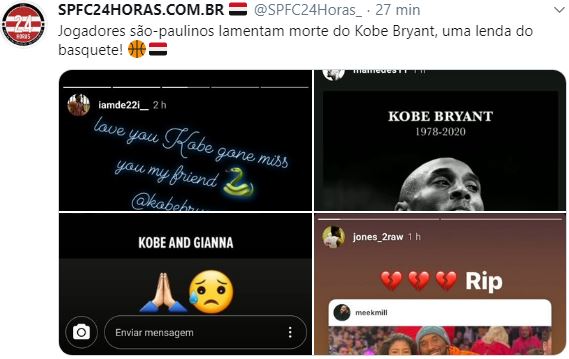 Leia mais sobre o artigo Atletas do basquete são-paulino fazem postagens após a morte da lenda, Kobe Bryant