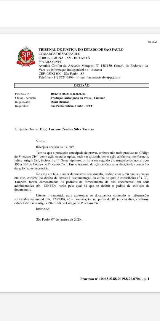 Leia mais sobre o artigo Conselheiro vence na justiça e São Paulo pode ter que apresentar contratos desde Cueva