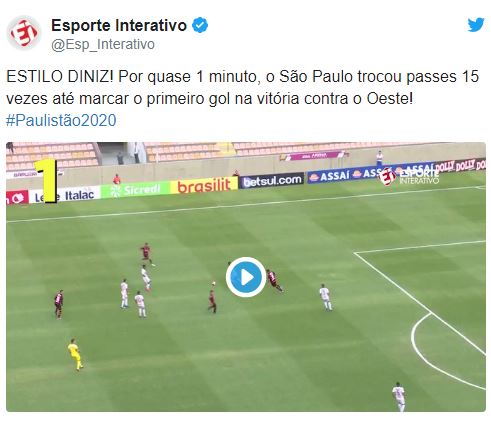 Leia mais sobre o artigo Vídeo: São Paulo trocou quinze passes em quase um minuto antes do primeiro gol contra Oeste