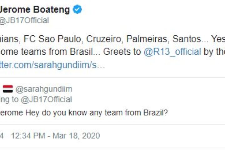 Ao ser perguntado sobre conhecer clubes brasileiros, Jerome Boateng cita o São Paulo