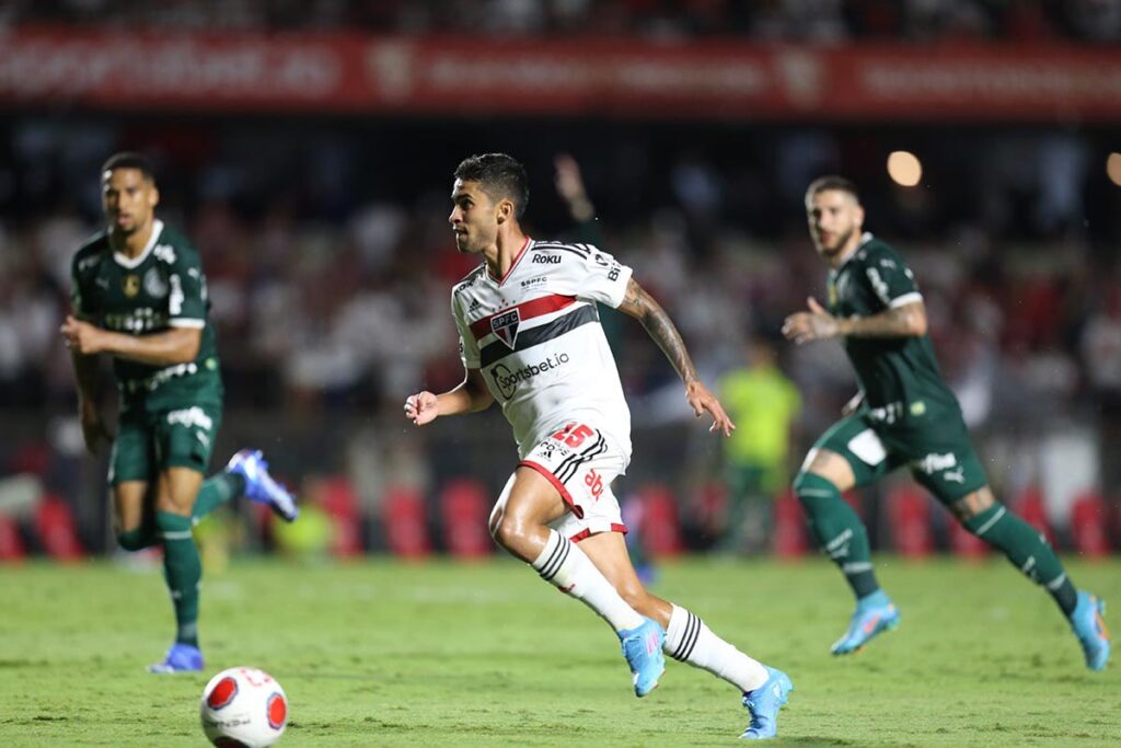 No primeiro jogo da final, São Paulo vence o Palmeiras por 3 a 1 - SPFC