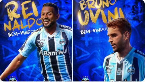 Leia mais sobre o artigo No mesmo dia, Grêmio anuncia Reinaldo e ex-são paulino que foi capitão nos tempos de Lucas e Casemiro