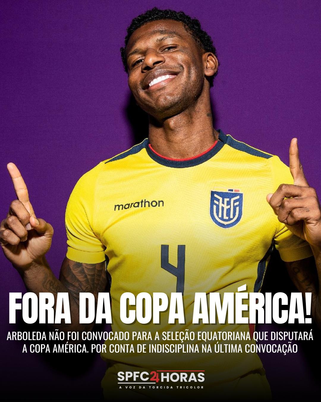 Leia mais sobre o artigo Arboleda fica fora de lista da Copa América e é ‘reforço’ para o São Paulo que já perdeu três atletas