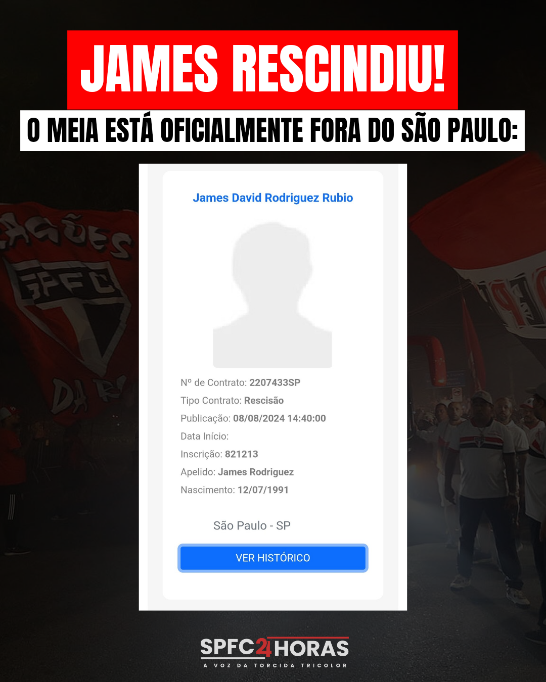 Leia mais sobre o artigo É OFICIAL! James Rodriguez não é mais jogador do São Paulo