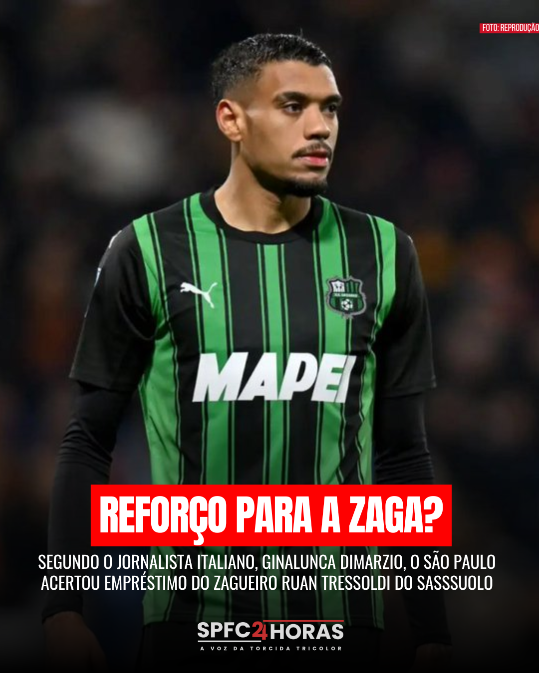 Leia mais sobre o artigo São Paulo encaminha contratação de zagueiro do Sassuolo por empréstimo