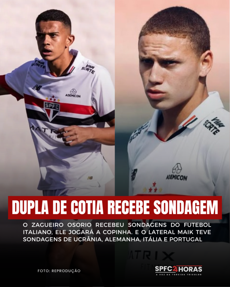 Leia mais sobre o artigo Dupla de Cotia recebe sondagens do futebol europeu