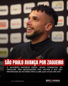 Leia mais sobre o artigo São Paulo avança pela contratação de velho conhecido