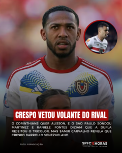 Leia mais sobre o artigo Crespo veta nome de volante corintiano em troca por Alisson