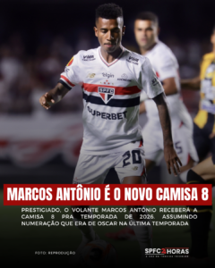 Leia mais sobre o artigo São Paulo recusa proposta por Marcos Antônio e dá nova numeração ao volante