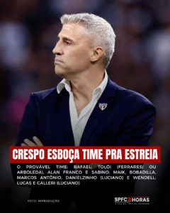 Leia mais sobre o artigo Crespo esboça provável São Paulo pra estreia de 2026 e tem duas dúvidas
